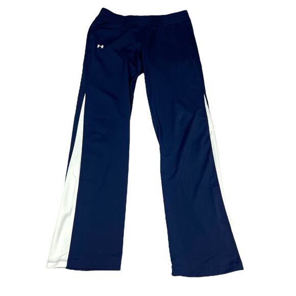Under‎ Armour Warmup Pants All Season Gear  Blue White Wide Leg Active Women's M - Picture 1 of 12